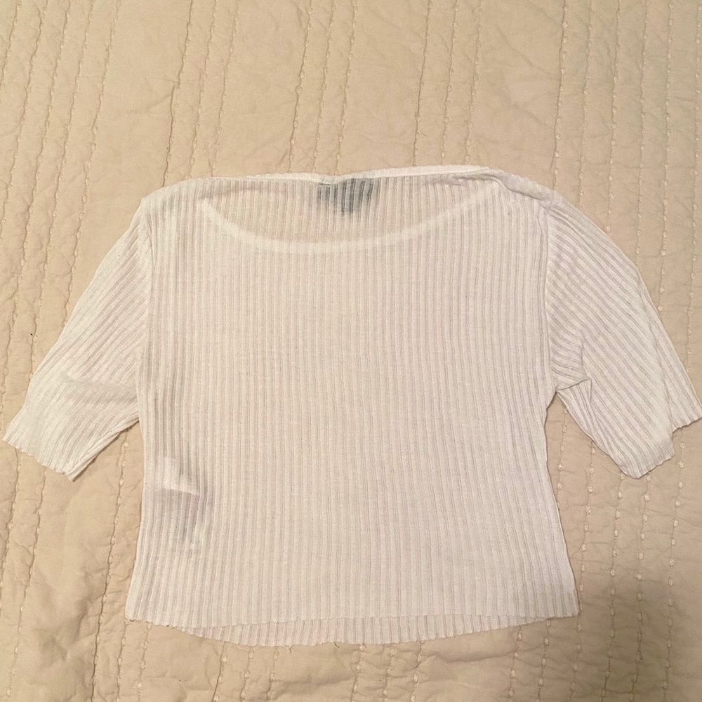 Top Shop Ribbed Crop Tee - Picture 2 of 4